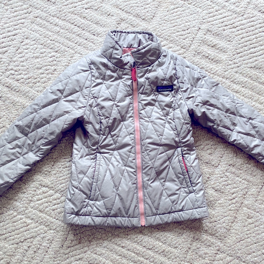 Girls silver Patagonia jacket